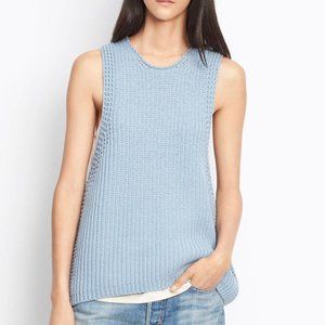 VINCE Waffle Stitch Knit Sleeveless Sweater Tank Size S